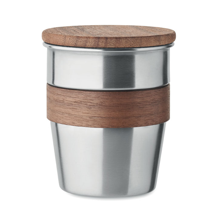Gobelet promotionnel inox recyclé 350ml Walnut Argent mat